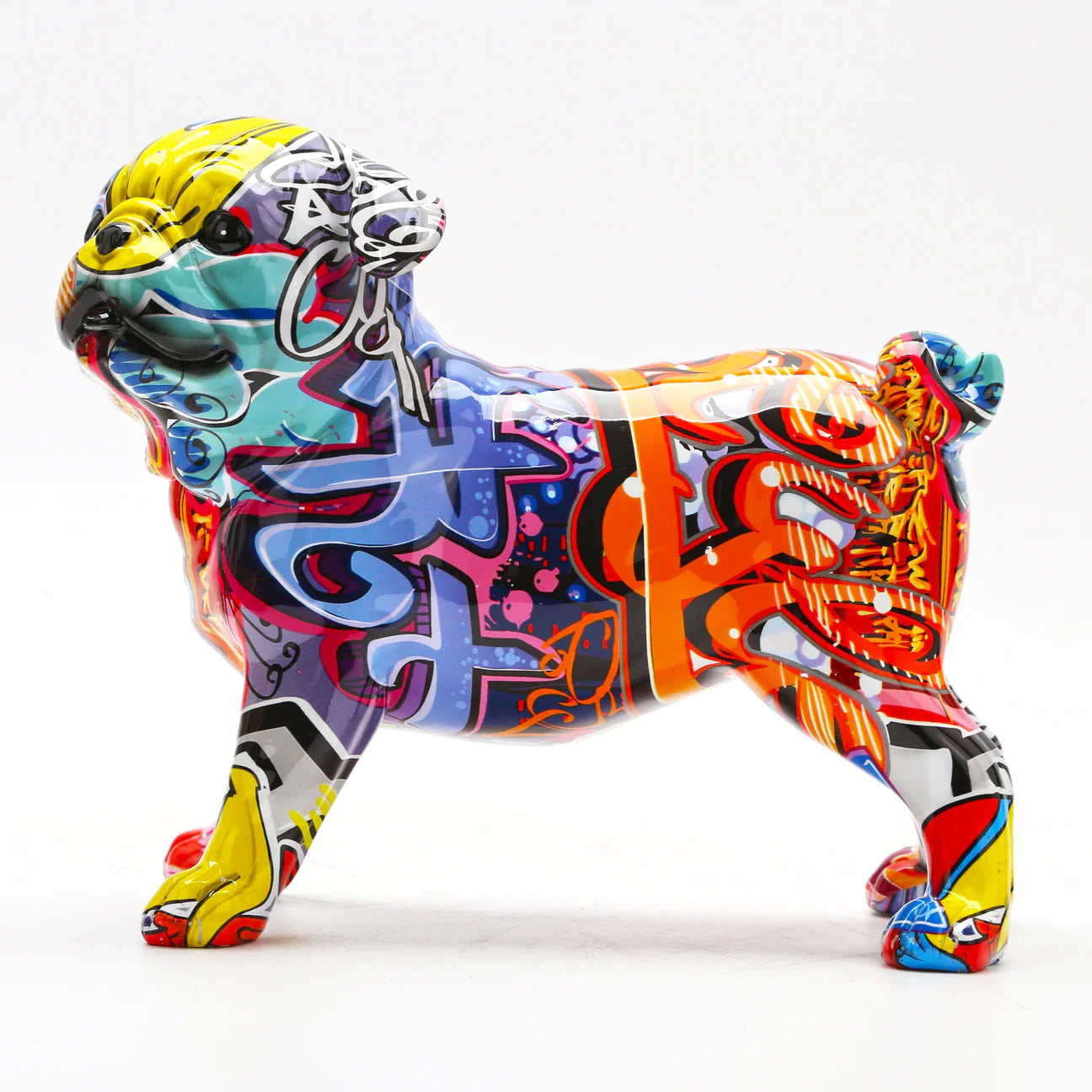 Artcharya Nordic Painted Pug Statue