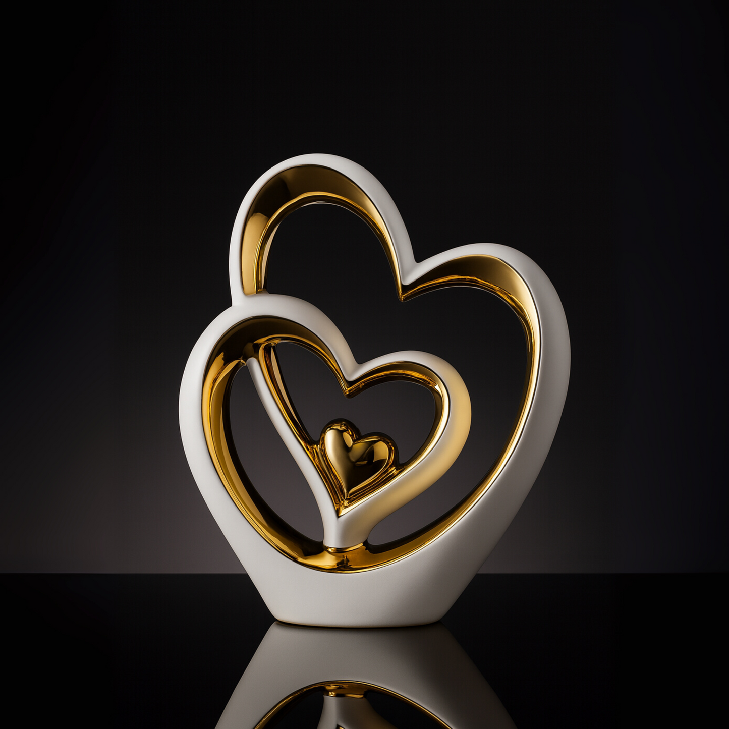 Hearts Entwined - Porcelain Symbol of Love Sculpture