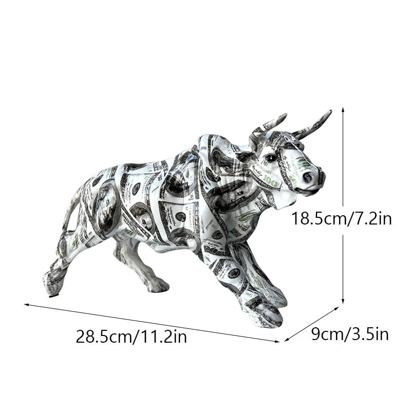 Artcharya Graffiti Painted Bull Sculpture