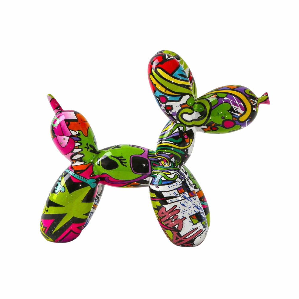 Artcharya Graffiti Painted Balloon Dog Sculpture