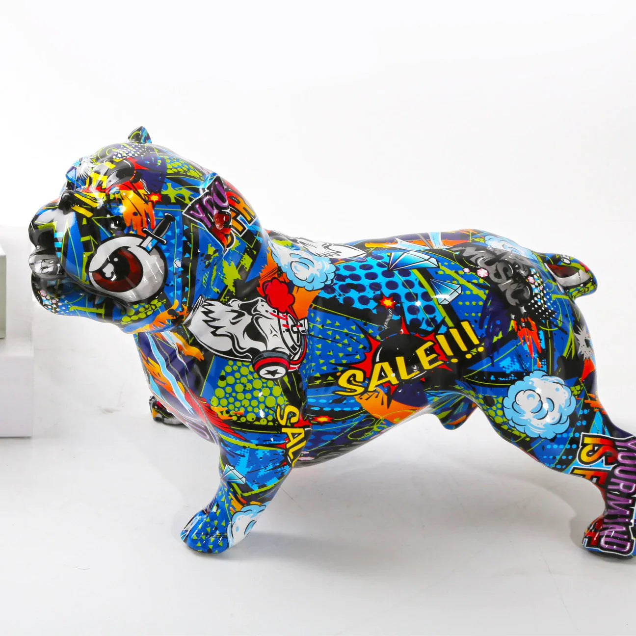 Artcharya Graffiti Painted American Bully Statue