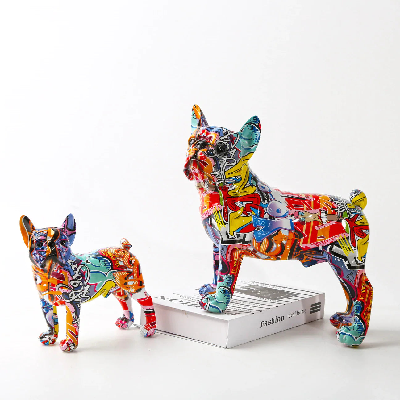 Artcharya Graffiti Painted French Bulldog Statue