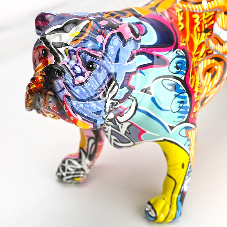 Artcharya Graffiti Painted English Bulldog Statue