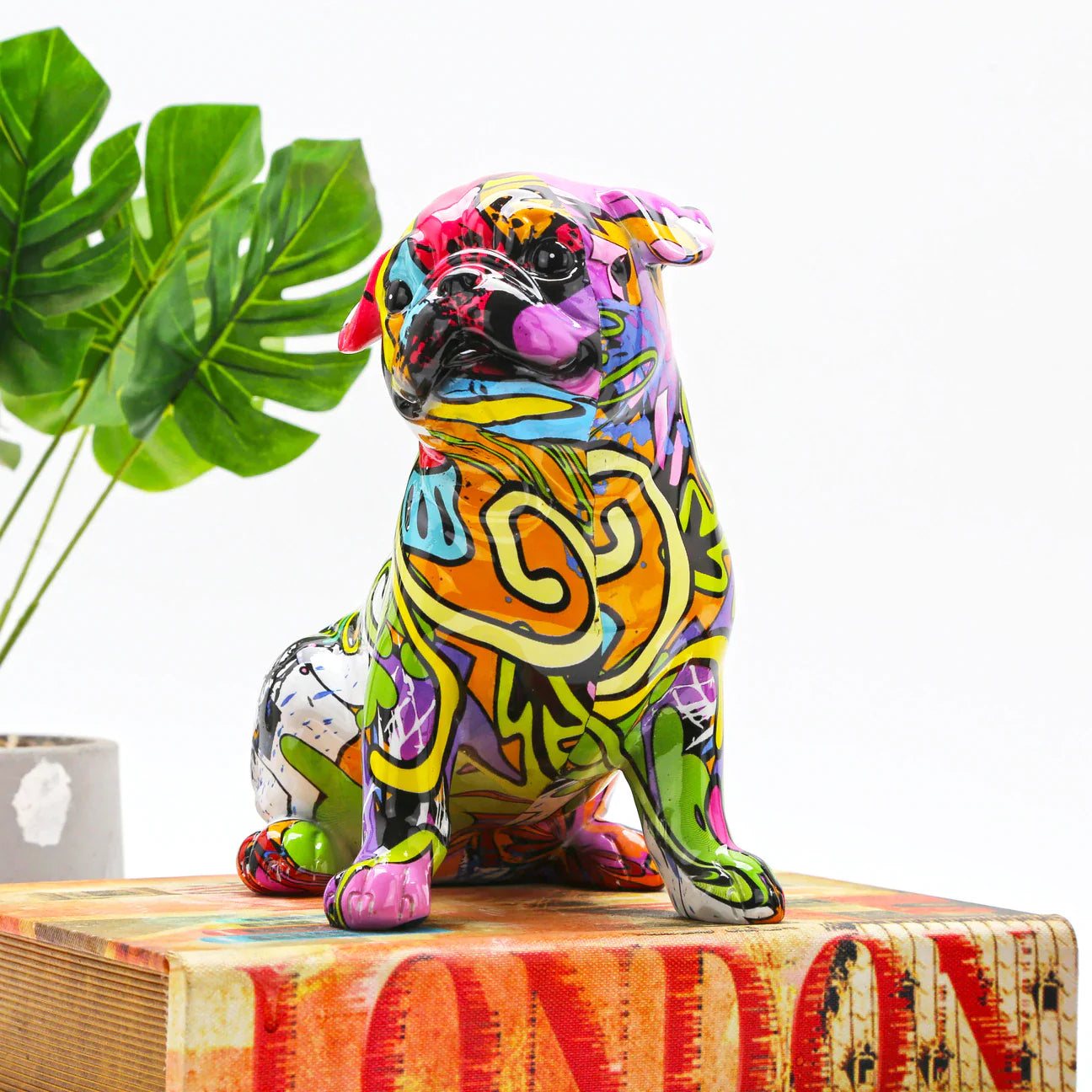Artcharya Nordic Painted Pug Statue