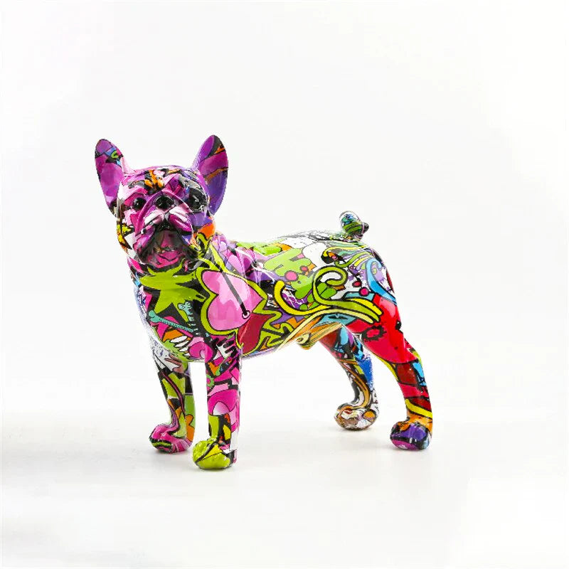 Artcharya Graffiti Painted French Bulldog Statue