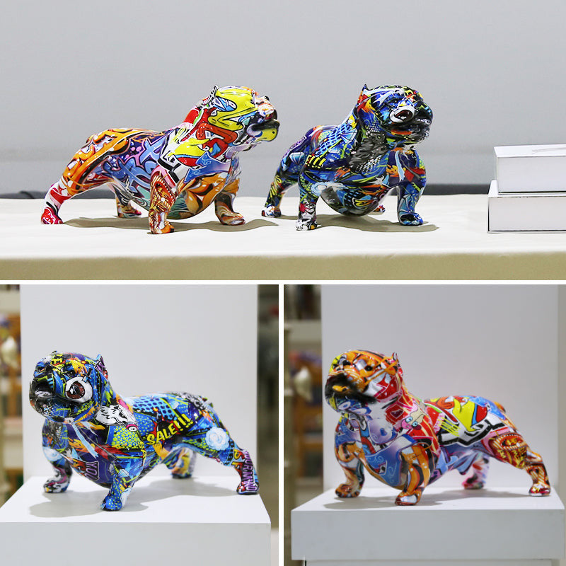 ArtZ® American Bully Graffiti Painted Statue - ArtZMiami