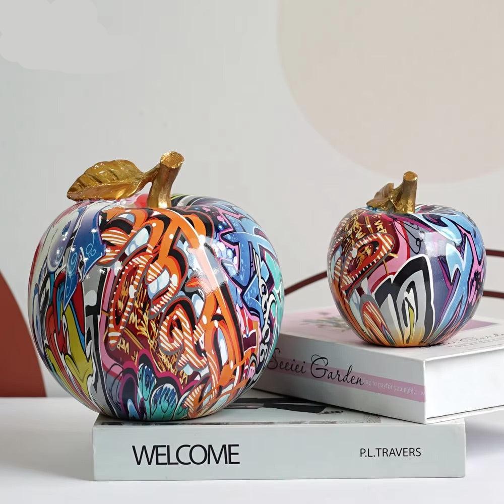 Artcharya Graffiti Painted Apple Sculpture