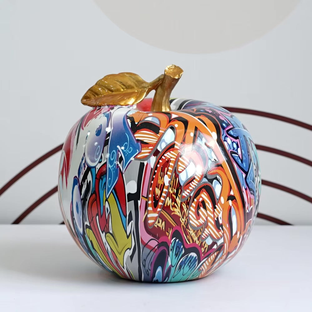 Artcharya Graffiti Painted Apple Sculpture