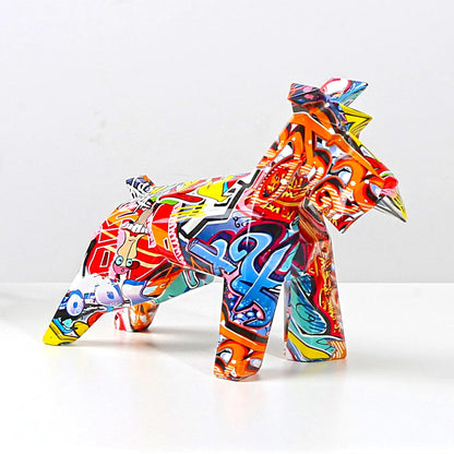 Artcharya Schnauzer Graffiti Painted Statue