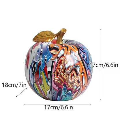 Artcharya Graffiti Painted Apple Sculpture