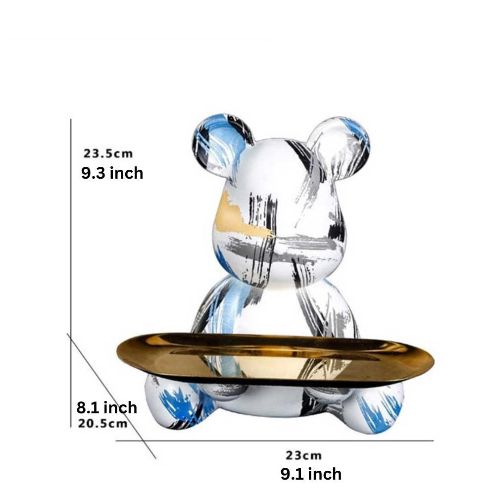 ArtZ® Bear Graffiti Painted Sculpture Table Tray - ArtZMiami