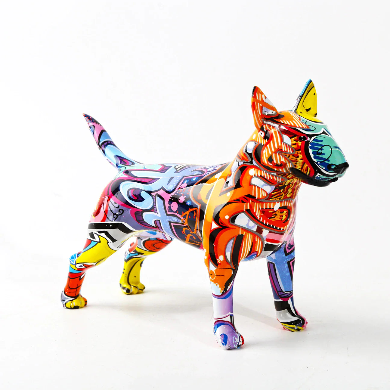 Artcharya Graffiti Painted Bull Terrier Statue
