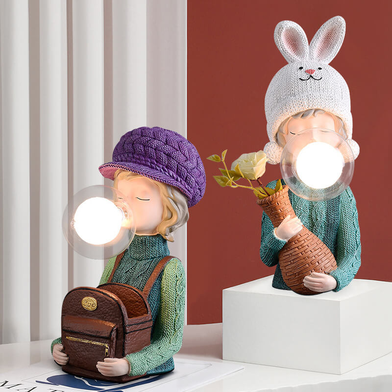 Rabbit Ear Bubble Girl Table Lamp