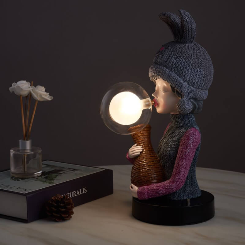 Rabbit Ear Bubble Girl Table Lamp