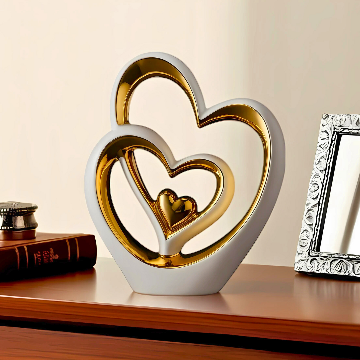 Hearts Entwined - Porcelain Symbol of Love Sculpture