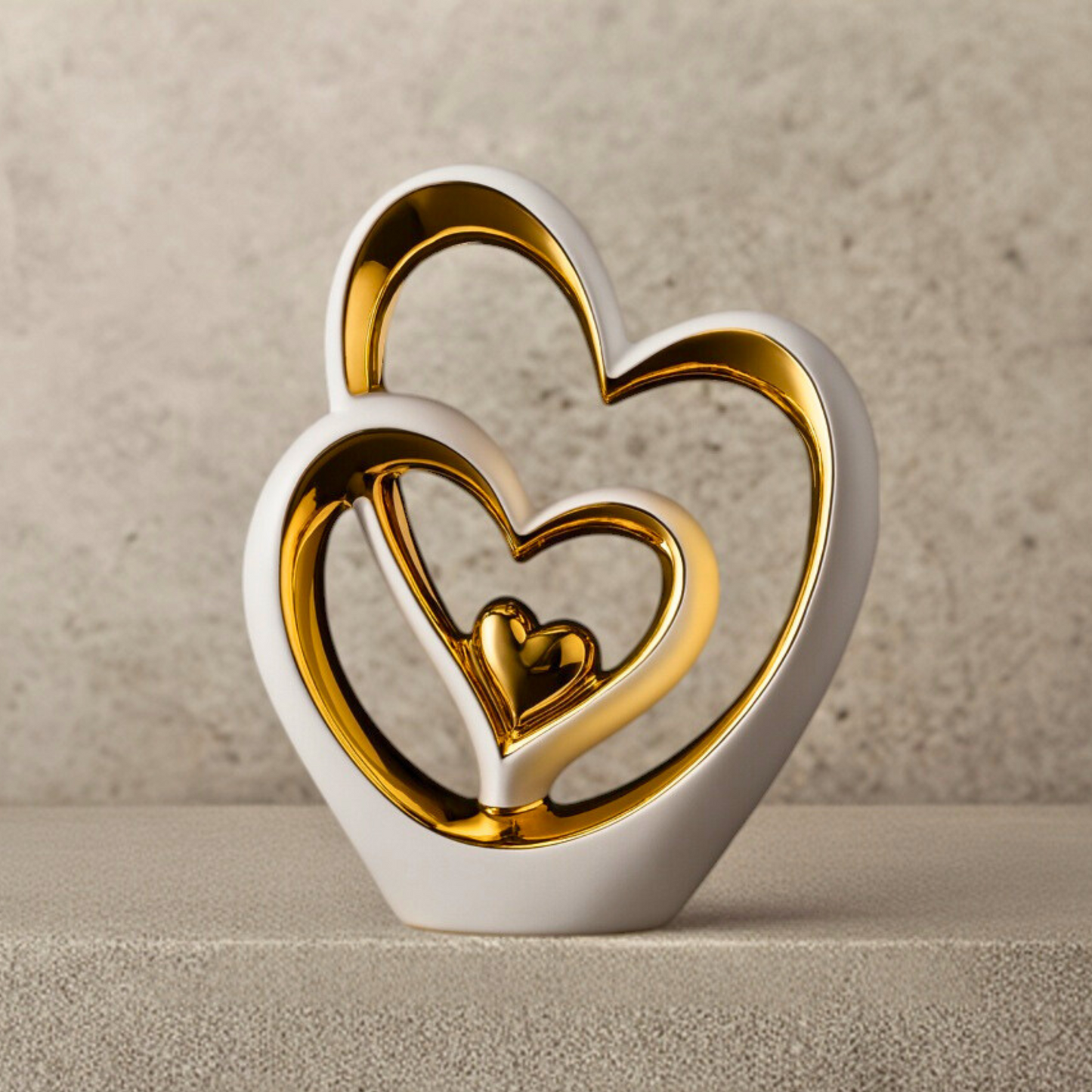Hearts Entwined - Porcelain Symbol of Love Sculpture