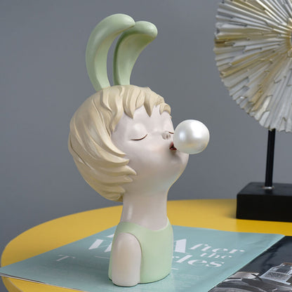 Rabbit Girl Resin Ornament