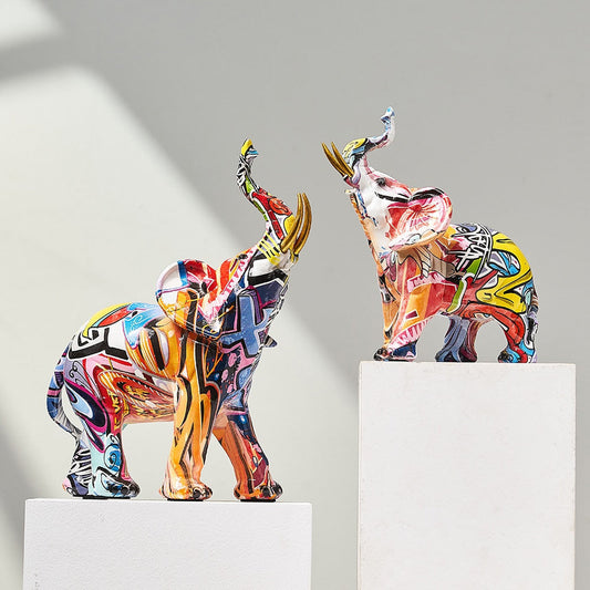 ArtZ® Elephant Nordic Painted Statue - ArtZMiami