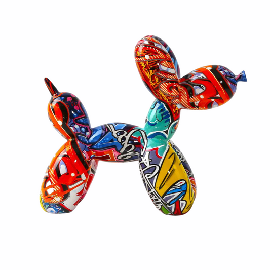 Artcharya Graffiti Painted Balloon Dog Sculpture