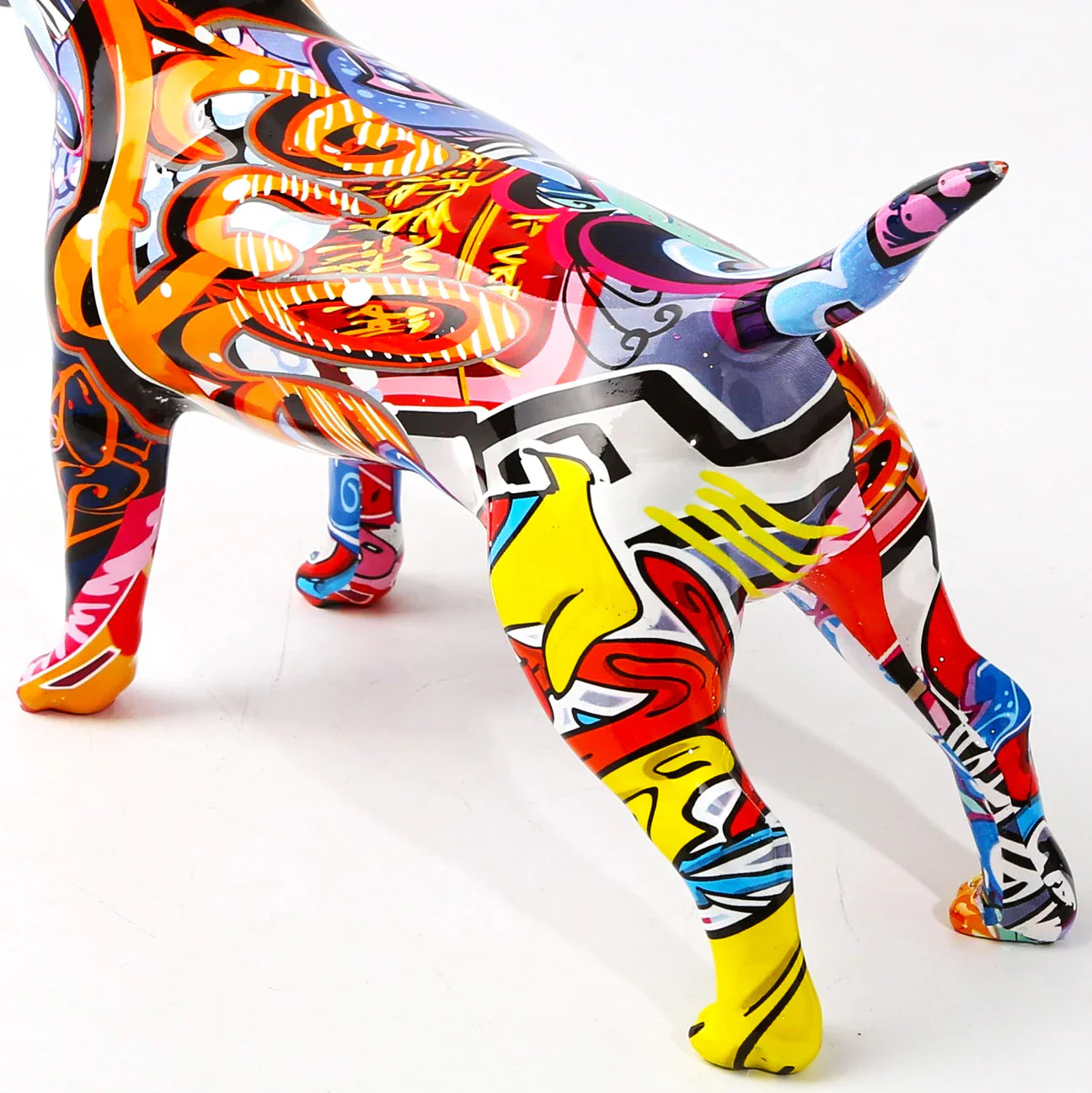Artcharya Graffiti Painted Bull Terrier Statue