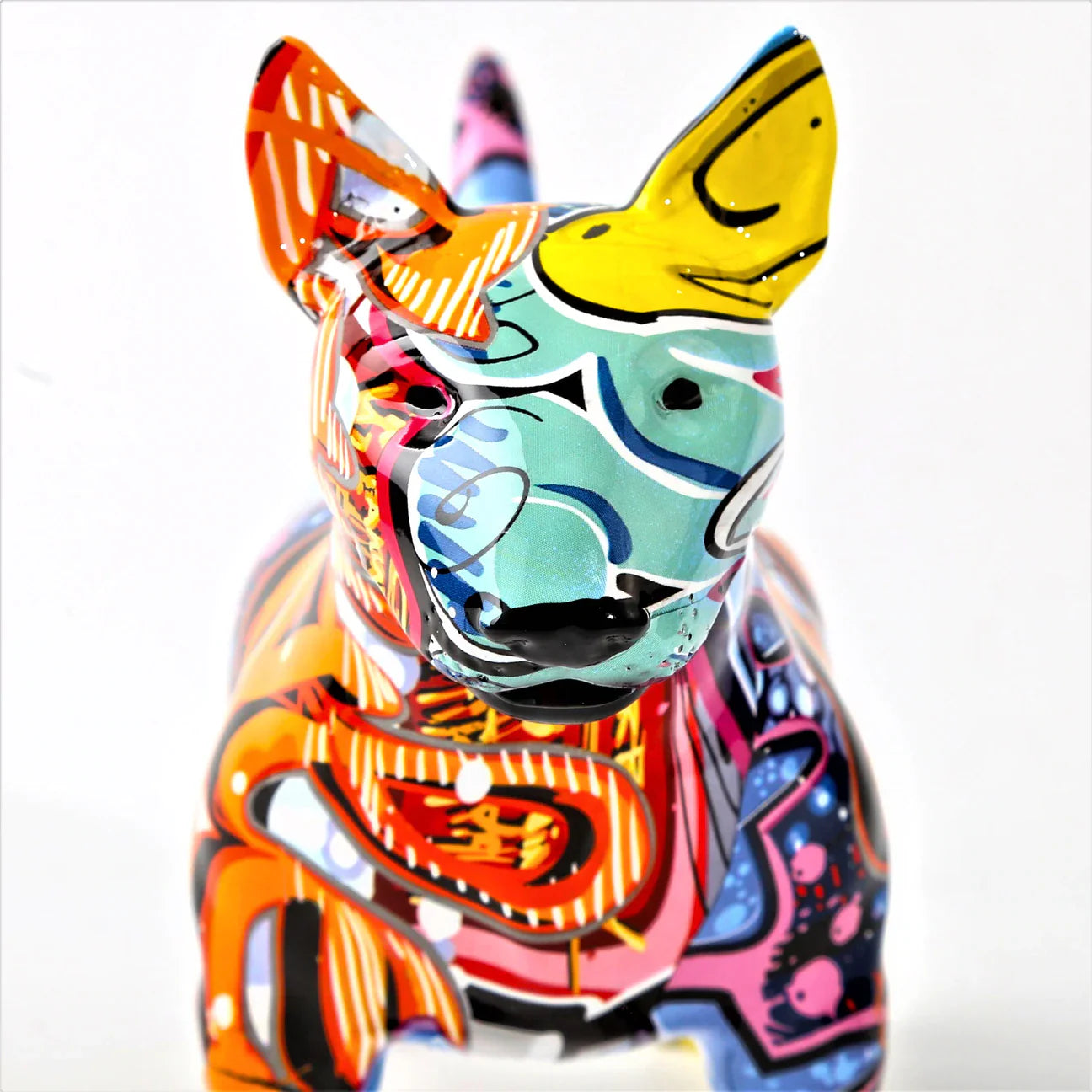 Artcharya Graffiti Painted Bull Terrier Statue