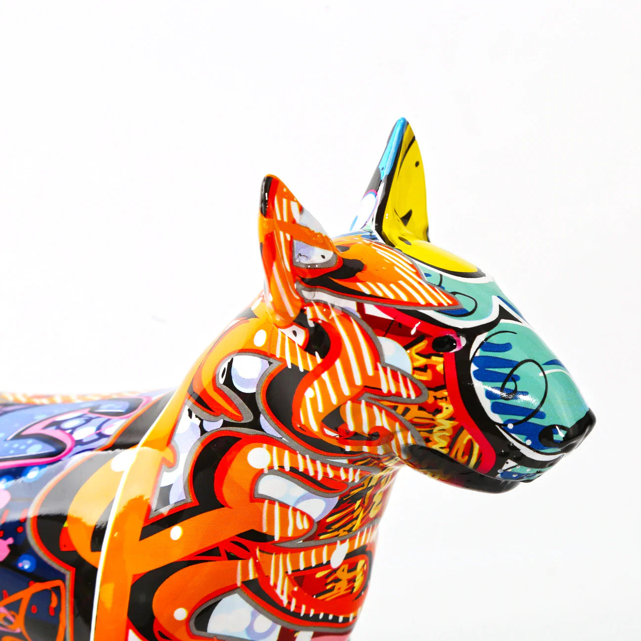Artcharya Graffiti Painted Bull Terrier Statue