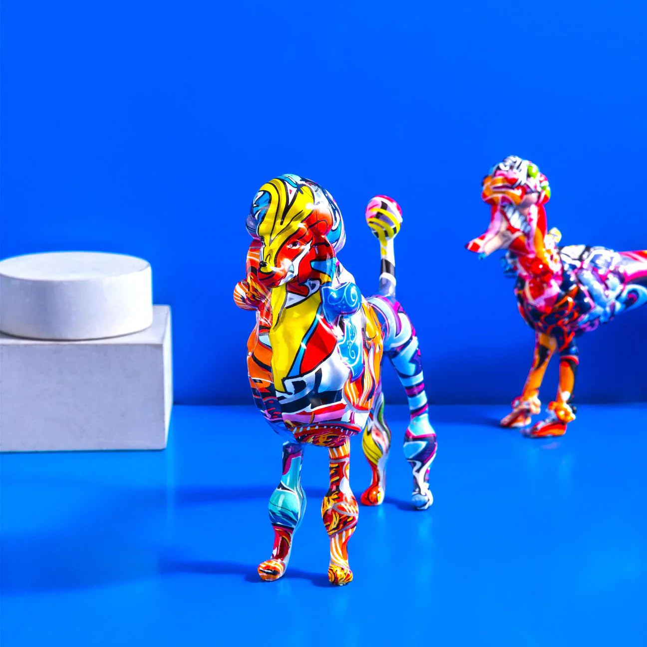 Artcharya Graffiti Painted Poodle Statue