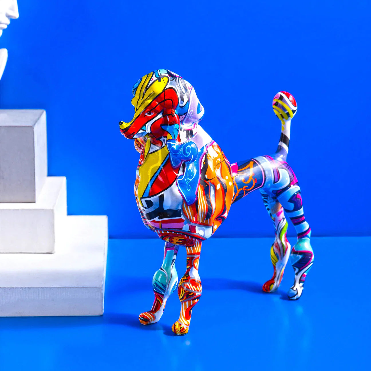 Artcharya Graffiti Painted Poodle Statue