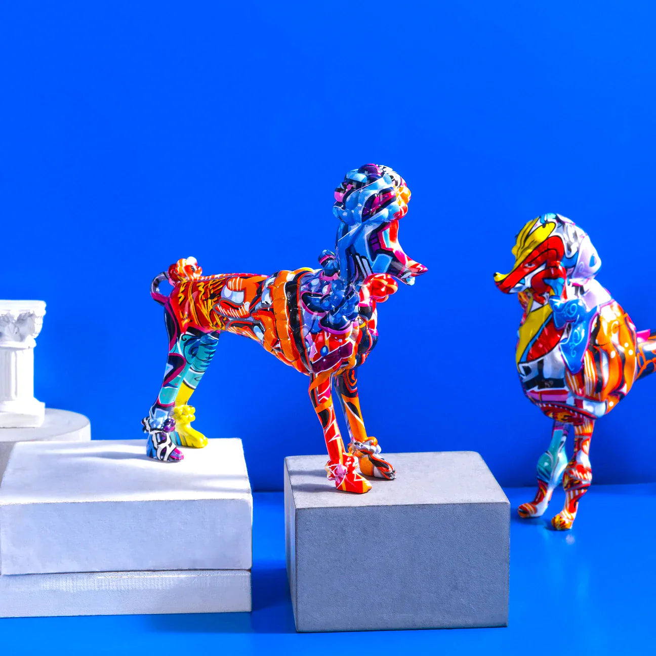 Artcharya Graffiti Painted Poodle Statue