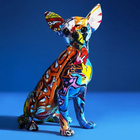 Artcharya Graffiti Painted Chihuahua Statue