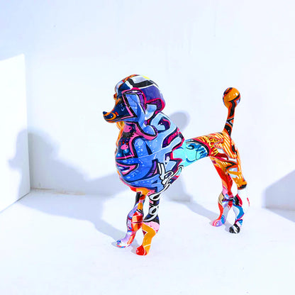 Artcharya Graffiti Painted Poodle Statue