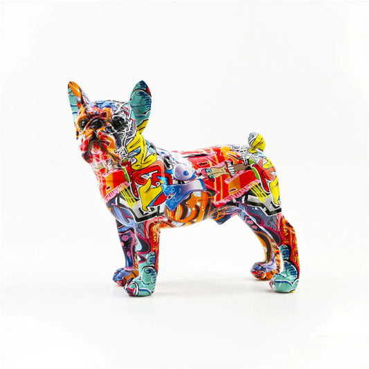 Artcharya Graffiti Painted French Bulldog Statue