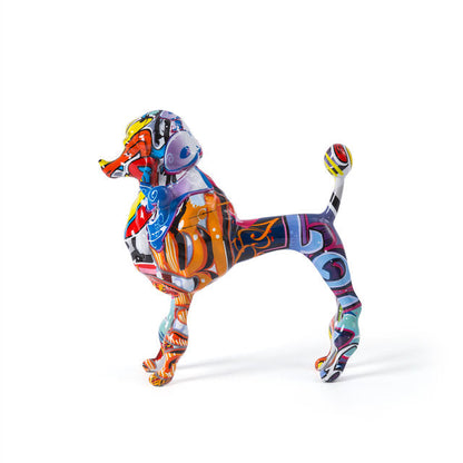 Artcharya Graffiti Painted Poodle Statue