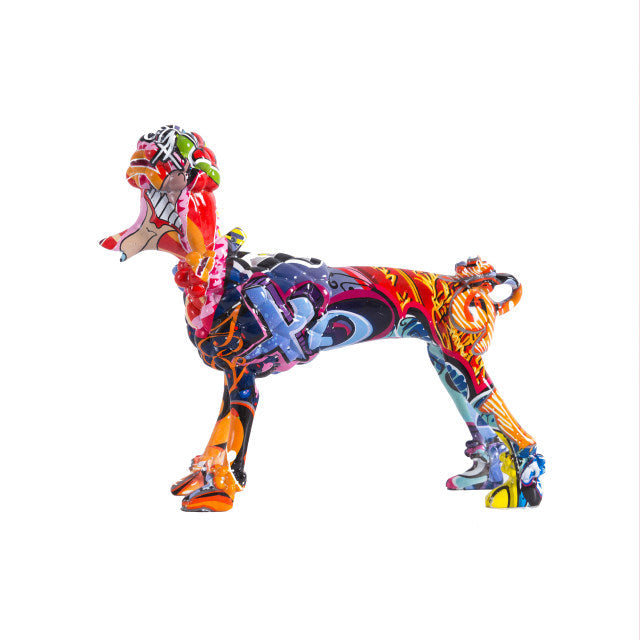 Artcharya Graffiti Painted Poodle Statue