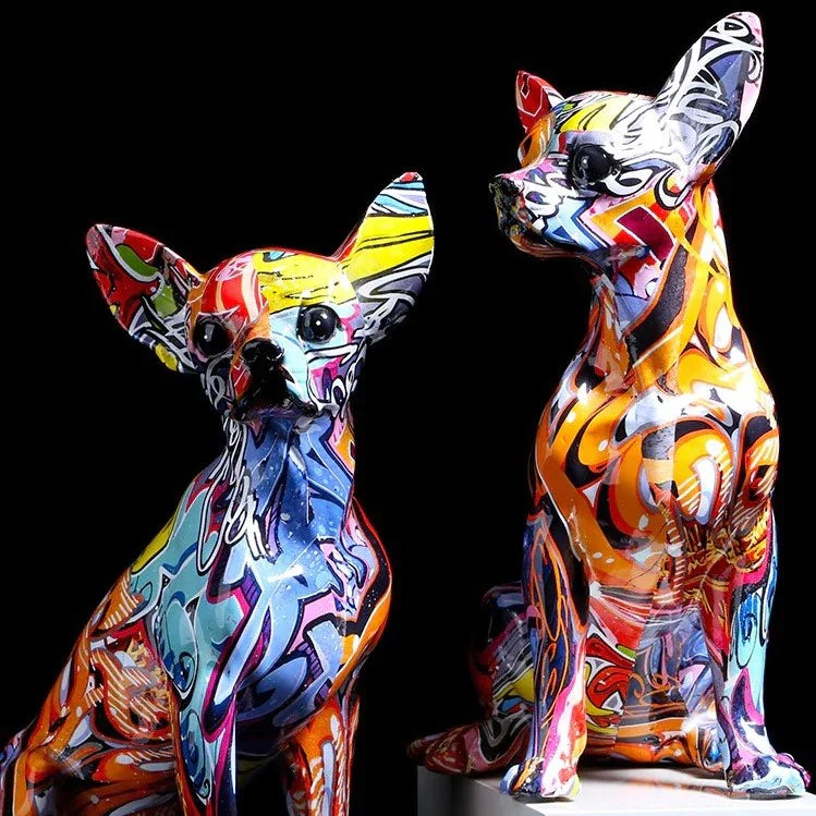 Artcharya Graffiti Painted Chihuahua Statue